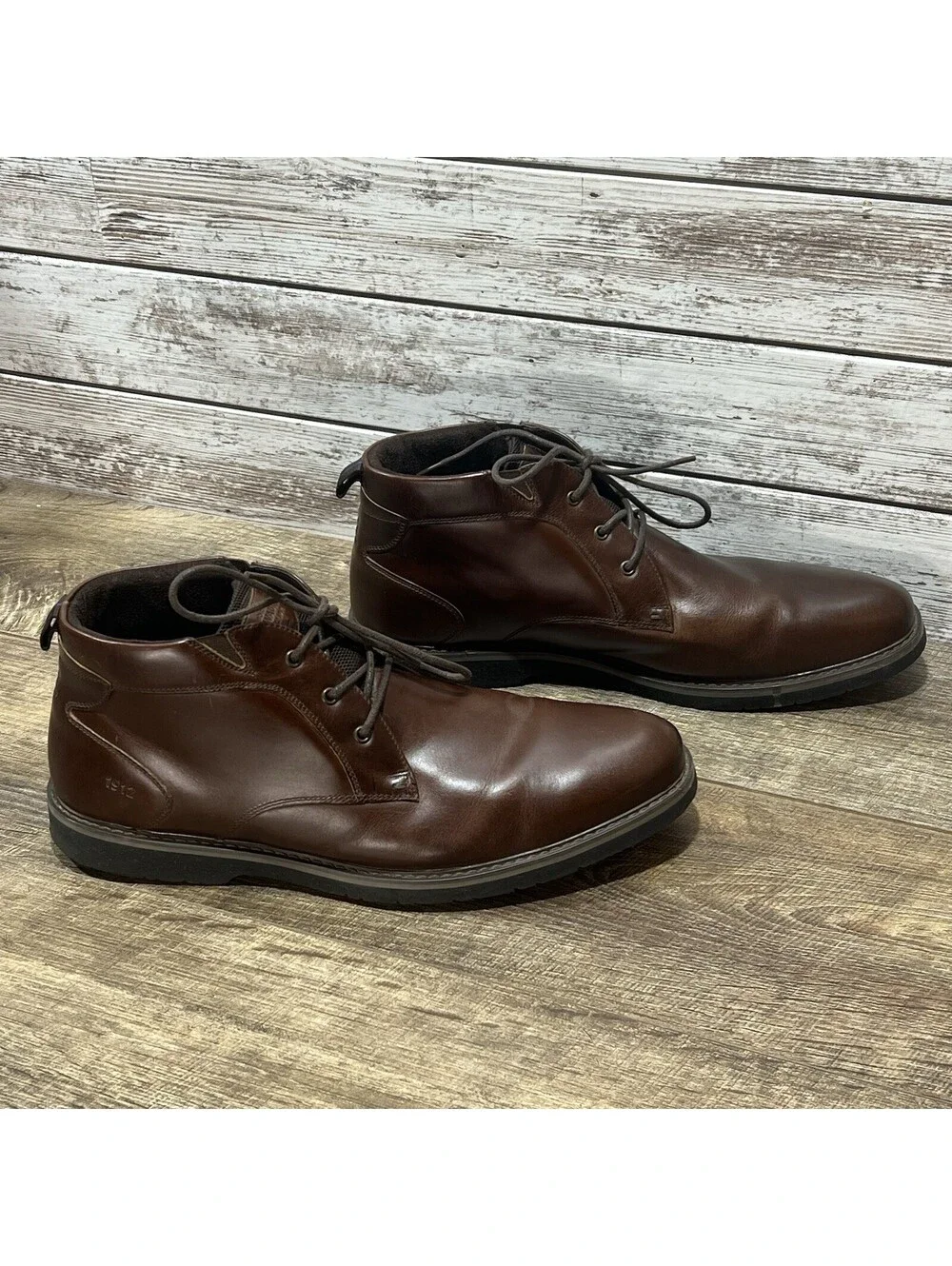 Nunn Bush Denali Waterproof Plain Toe Mens 14M Chukka Boot Brown Leather #84887